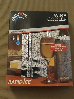 $11.24 • Buy VACU VIN Rapid Ice Wine Drink Cooler, Wine Chiller Silver Crackle, 5 Min Chill