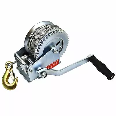 £23.90 • Buy 1200 Lbs H/DUTY Hand Gear Winch 20m Cable For Car/Boat/Trailer Etc TD023