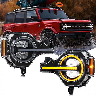 LED Sequential Headlights For Ford Bronco 2021-2024 Animation Front Lamps Pair • $699.99