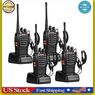 4 Pack Set Long Range Walkie Talkie 50 Mile Two Way Radio Charge Waterproof • $66.99