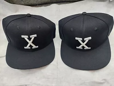 Malcolm X Hat Black Flat Bill Snapback Lot Of 2 Hats • $25