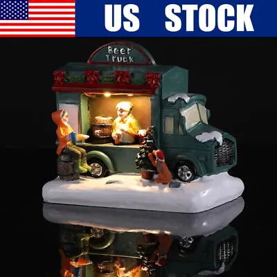 Christmas Village Food Truck Snow Village Holiday Home Office Decor US • $20.79