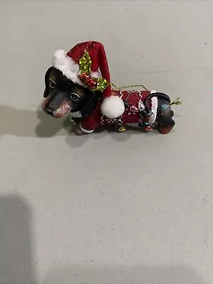 Dachshund Dog Christmas Ornament-Sweater Wrapped In Christmas Lights • $5.99