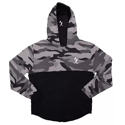 Baseballism Drawcord Cowl Neck Camo Pullover Hoodie Sz XL Gray Black Flag Man • $29.99