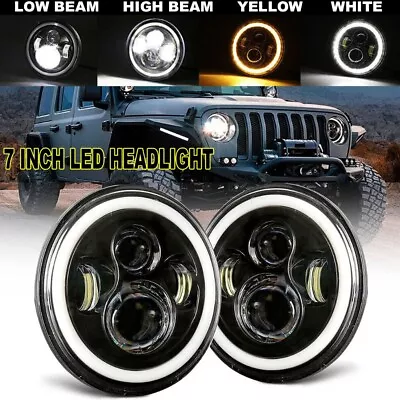 Pair 7inch LED Headlights For Toyot Landcruiser HZJ75 60 70 73 75 78 79 Series • $79.99