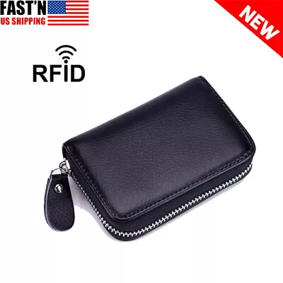 Men RFID Blocking Leather Bifold Wallet Credit Card ID Holder Zip Around Purse • $10.89