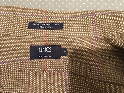 LINCS David Chu ~ Men's Long Sleeve 100% Cotton Flannel Shirt Sz. M ~ Tan/Brown • $14.99
