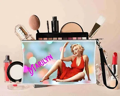 Marilyn Monroe Cosmetic Makeup Bags Pouch 100% ALL Linen Wtih Zipper And Strap • $14.95