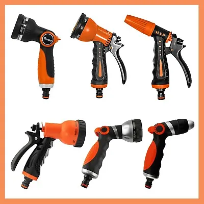 Hose Gun 8 Spray Patterns Multi-pattern Sprayer Garden Watering Pistol Nozzle • £8.99