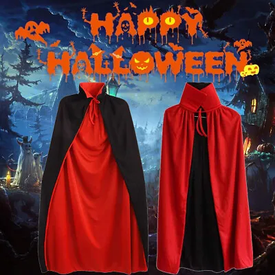 Halloween Vampire Demon Cloak Medieval Witchcraft Cape Devil Robe Party Costume • £5.92