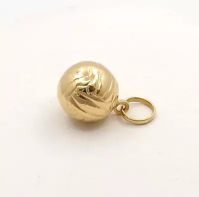 18k Gold 3d Volleyball Vintage Soccer Ball Charm Pendant Italy Futbol 12mm • $284.05