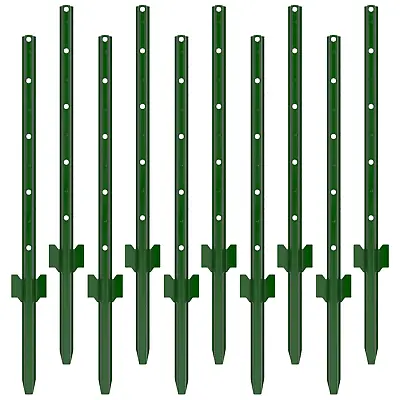 Metal Fence Stakes 3-4-5-7 Feet Sturdy Duty Metal Fence Post T-Post With No-Di • $80.47