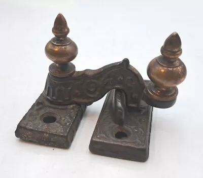 Antique /Vintage Window Iron Sash Lock Keeper Eastlake Victorian Brass Knob • $45