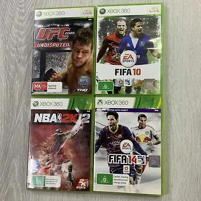 UFC Undisputed 2009 FIFA10 FIFA14 NBA 2K12 - Video Game Bundle Xbox 360 • $19.95