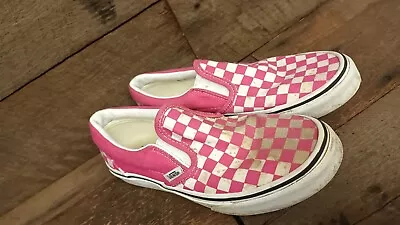 Vans Checkerboard Girls Size 3 Pink • £9.99