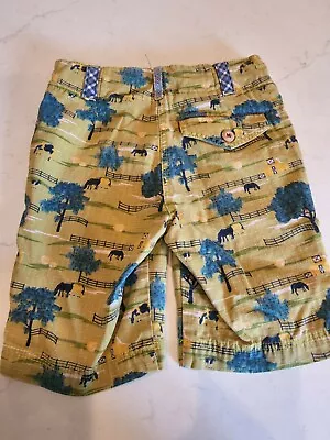 Boys Matilda Jane Size 4 Adjustable Waist Don't Fence Me In Shorts Farm Horses • $25