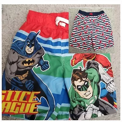 Lot Of 2 Boys Swim Trunks Size  4T  Justtice League Healthtex • $8.47