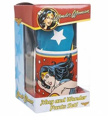 Dc Comics - Wonder Woman Mug & Wonder Pants Set - Medium Brand New In Gift Box • £14.99