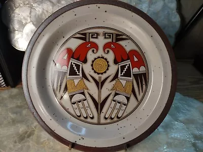 4 Vintage Stoneware Salad Plates Birds Hopi Pueblo Style Mikasa? Indian Feast? • $125