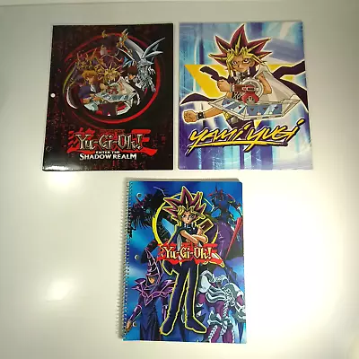 Vintage 1996 2003 2x Yu-Gi-Oh School 2x Folder And Notebook Konami • $42.72