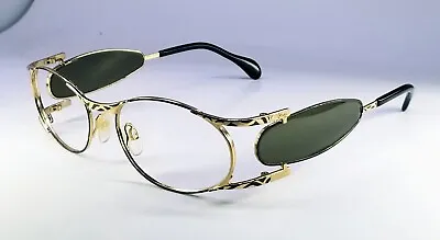 Cazal Germany Vintage Sunglass Frame Side Lenses 54 20 135 Gold/Black • $92