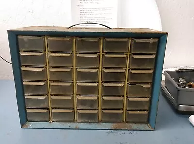 Vintage 25 Drawer Metal Akro Mils Small Parts Storage Organizer Cabinet (LL) • $45