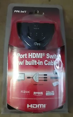 ●NEW● PPA 3 PORT HDMI SWITCH With BUILT IN CABLE HDMI3X1C • $4.40