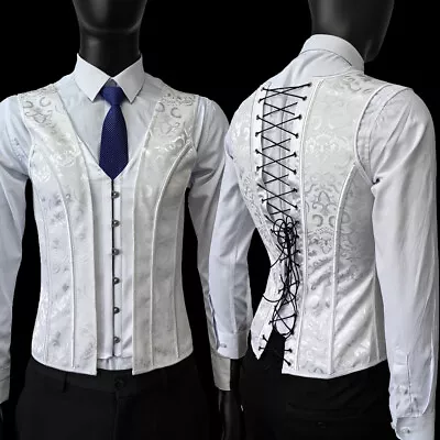 Corset Vest Tummy Control Waist Girdle Medieval Waistcoat Lace Up Boned Costume • $52.99