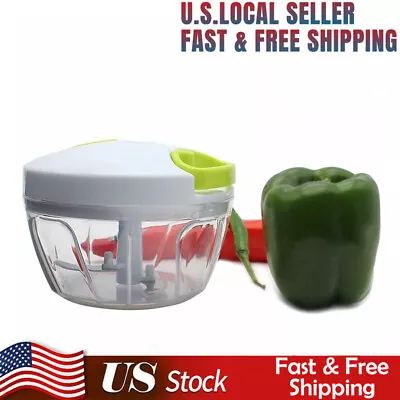 Multi-Functional Manual Food Chopper Compact Hand Held Vegetable Dicer Mincer US • $10.96