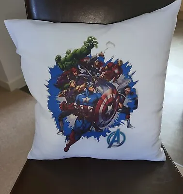 Personalised Marvel Avengers  Cushion Cover And Inner  25x25cm • £7.50