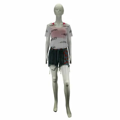 Harley Quinn Vest T-Shirts Short Pants Full Set Cosplay Birds Of Prey Costumes • £18.60