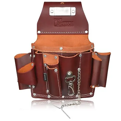 Maroon Leather Electrician Tool Pouch | Electric Tool Belt | Electric Bag • $35.99