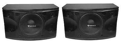 Pair Rockville KPS12 12  3-Way 1600 Watt Karaoke Speakers+Wall Brackets / MDF! • $299.95