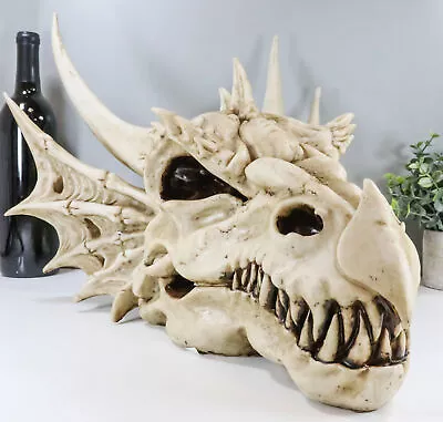 Large Elder Dragon Skull Statue Legendary Erathia Fossil Skeleton 18 L Figurine • $119.99