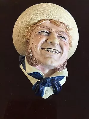 BOSSONS CHALKWARE HEAD Plaque  Jolly Tar  Congleton England Vintage 1988 • $24.99