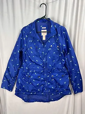 Mossimo Supply Co Rain Coat Jacket Long Sleeve Blue Bird Large Novelty Nature • $11.24