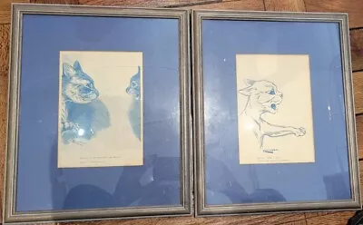 Set Of 2 Louis Wain CATS Framed Art Prints • £12