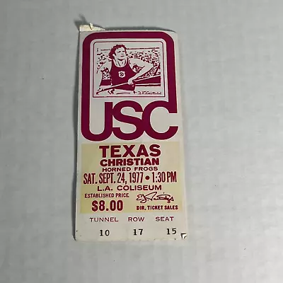 VINTAGE TCU Texas Christian Ticket Stub USC No 1 In Track Horned Frogs 1977 • $25