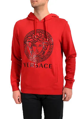 Versace Men's True Red Logo Medusa Print Hooded Sweatshirt Hoodie • $299.99