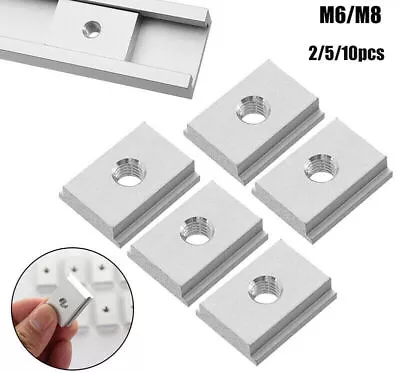 2/5/10pcs T Track T-Slot Slider Miter M6M8 Aluminium Alloy Jig Woodworking Tool • £5.07