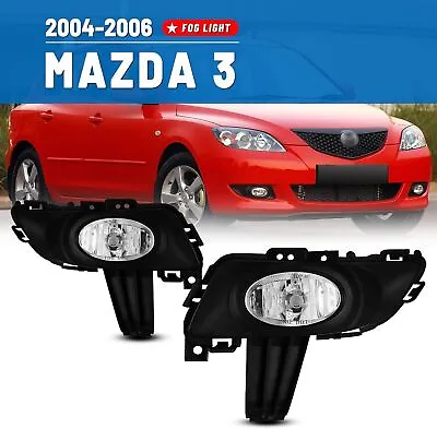 Pair Fog Lights For 2004 2005 2006 Mazda 3 Sedan Driving Bumper Lamps W/Wiring • $49.99