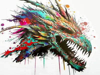 Colorful Dragon Head 3 Inch Transparent Sticker Decal • $2.99