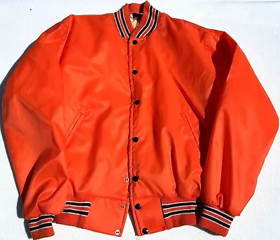 Vintage West Wind Windbreaker School Jacket Orange/Black/White - Size Small • $35