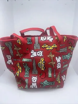 Marc Tetro Scottie City Large Red Bag New York 16” Animal Free Material • $24.99