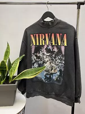 Mens Nirvana Unplugged In New York H&M Sweatshirt Oversized Size M Band • £83.53