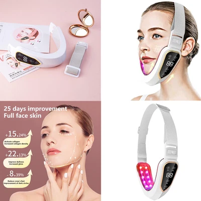$19.91 • Buy Electric V-Face Shaping Massager LED Light Face-Lift Slim Double Chin Removal
