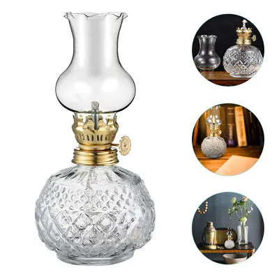 Indoor Kerosene Lamp Glass Oil Lamp Glass Kerosene Lamp Oil Lantern • £11.99