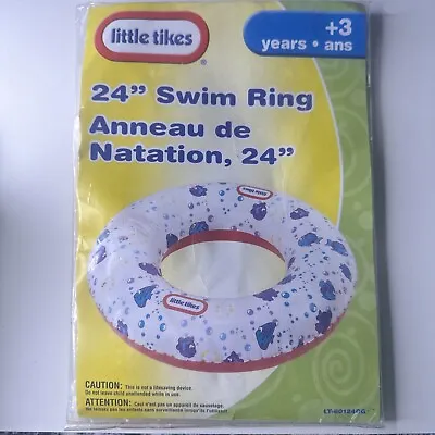 Little Tikes 24” Swim Ring Pool Inflatable BlueFish Blow Up Floatie Kids Vintage • $24.89