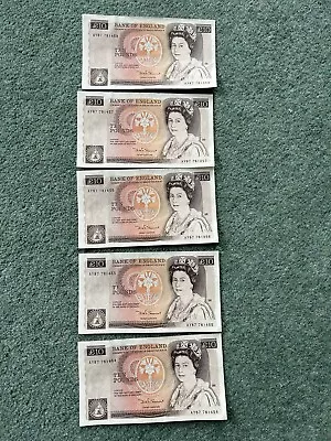 Uncirculated Old £10 Ten Pound Note Mint 5x AY87 781454-AY87 781458 • £125