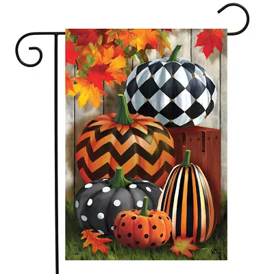 Fall Pattern Pumpkin Autumn Thanksgiving Leaves Mini Window Garden Yard Flag New • $8.97